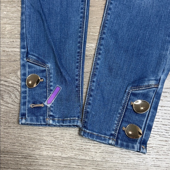 WHBM The Skinny Ankle Jeans Button Hem Blue Sz 0 - Picture 11 of 11